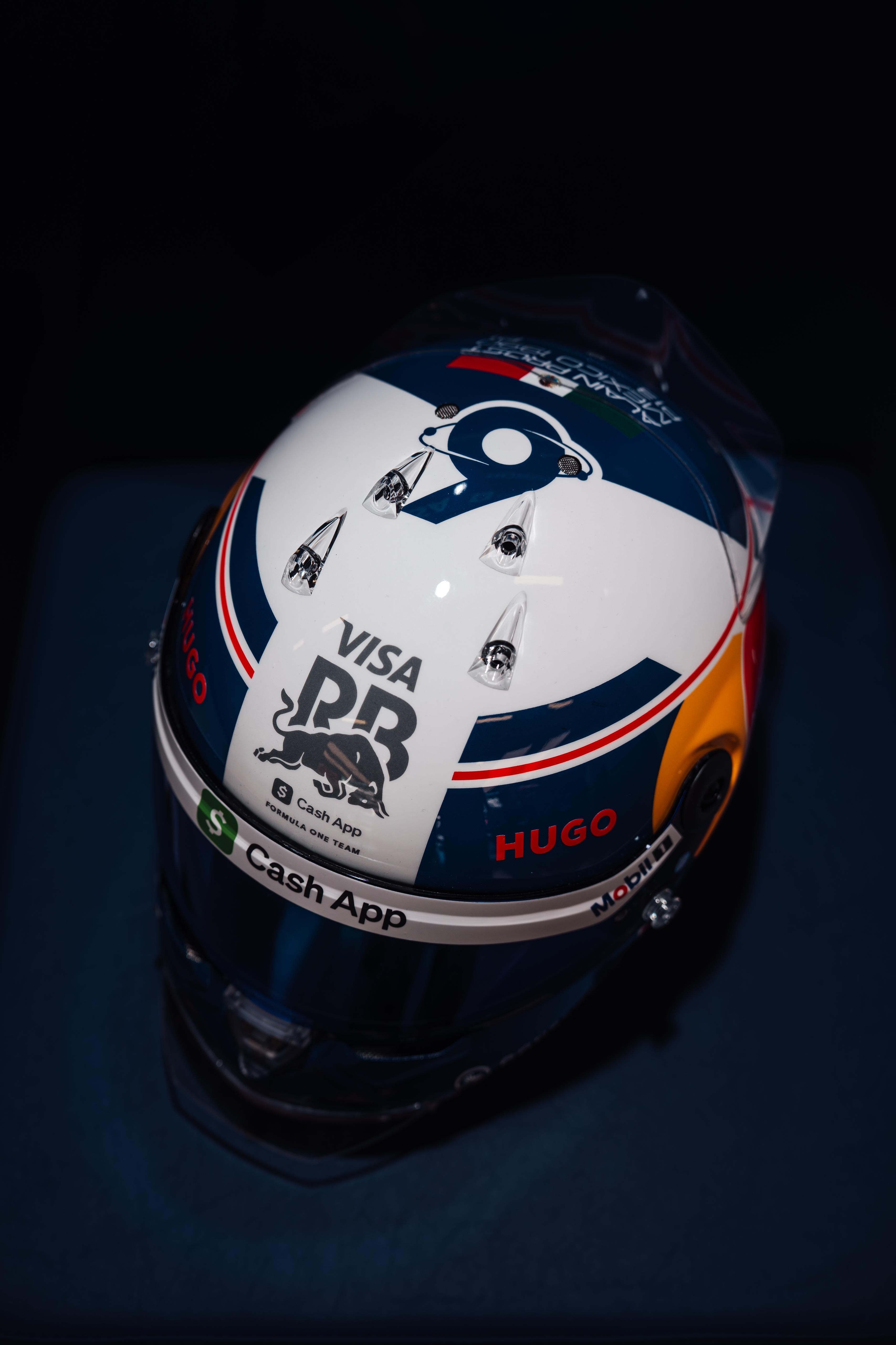 MINI-HELMET 1:4 SCALE SIGNED - MEXICAN GP 2025 - TRIBUTE TO ALAIN PROST 1990 RACE
