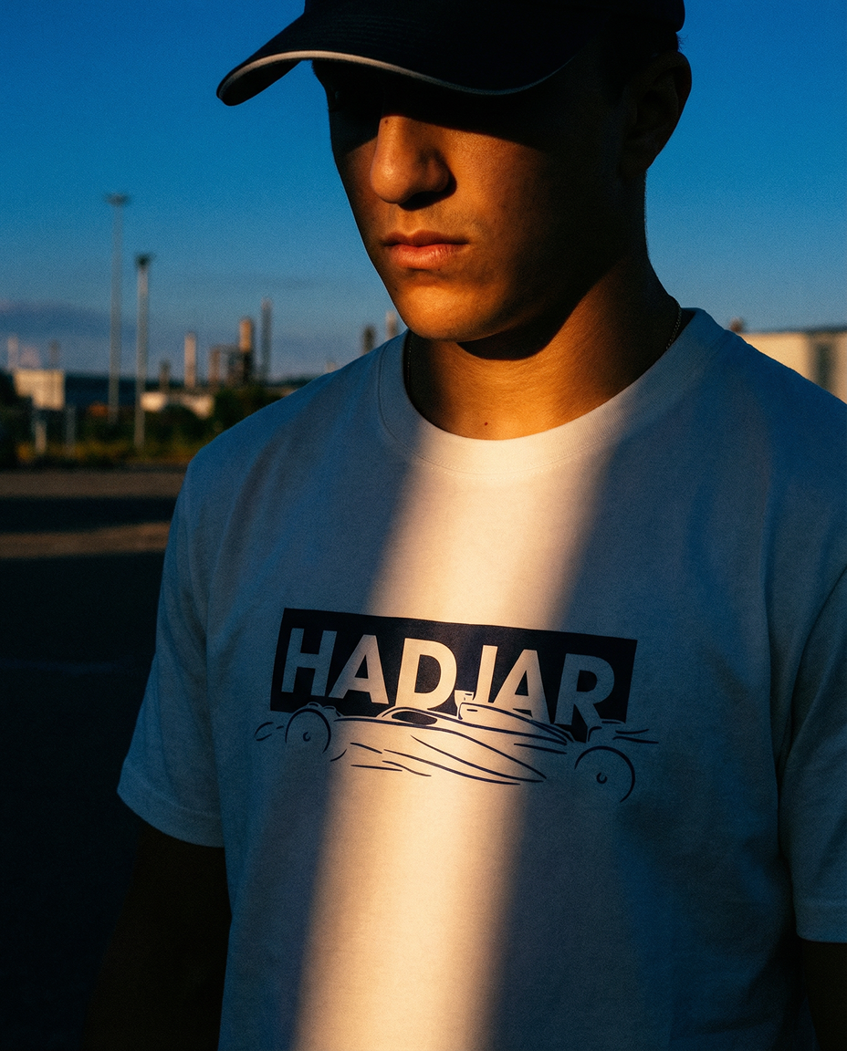 Hadjar Graphic Car T-shirt - White - Isack Hadjar